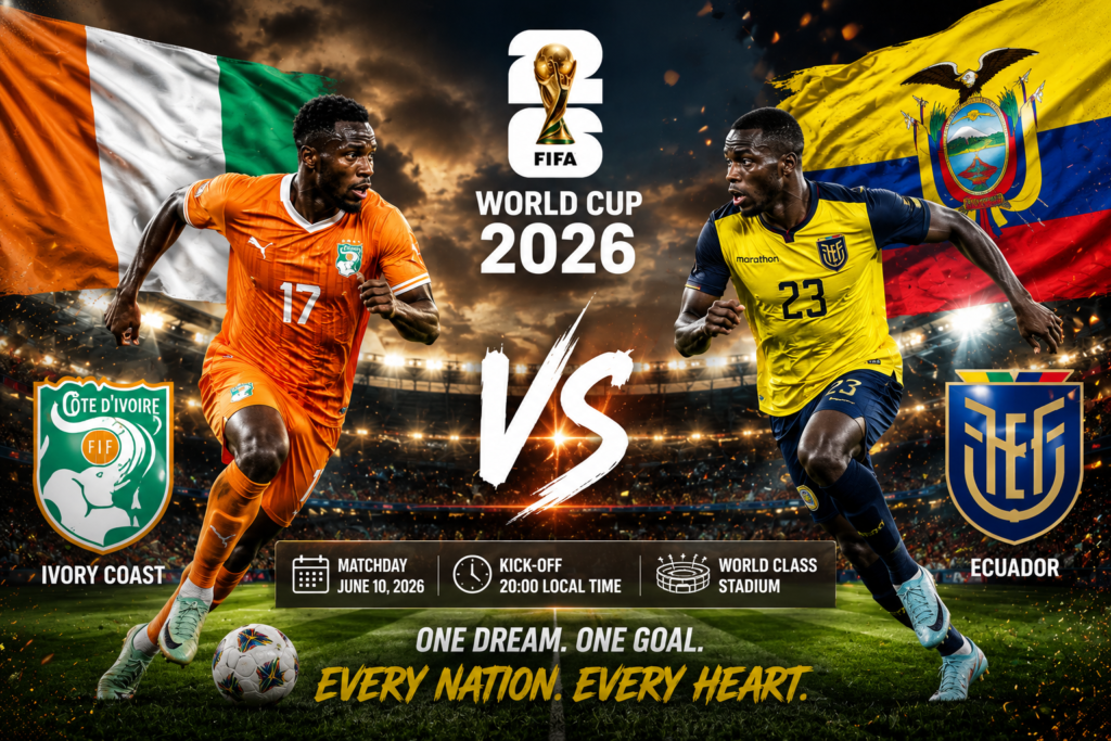 Ivory Coast vs Ecuador Match Preview 2026 – Prediction, Team News and Key Players